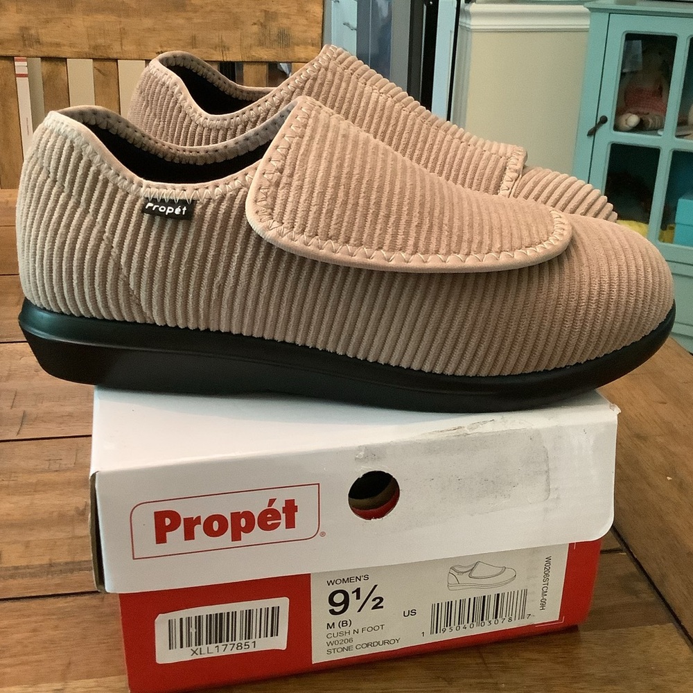 Propet Corduroy Beige Women's Slippers